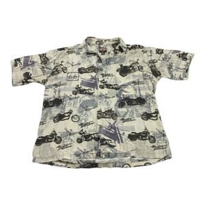 Harley-Davidson Men’s Medium Button Up Shirt Route 66 Motorcycle Print USA